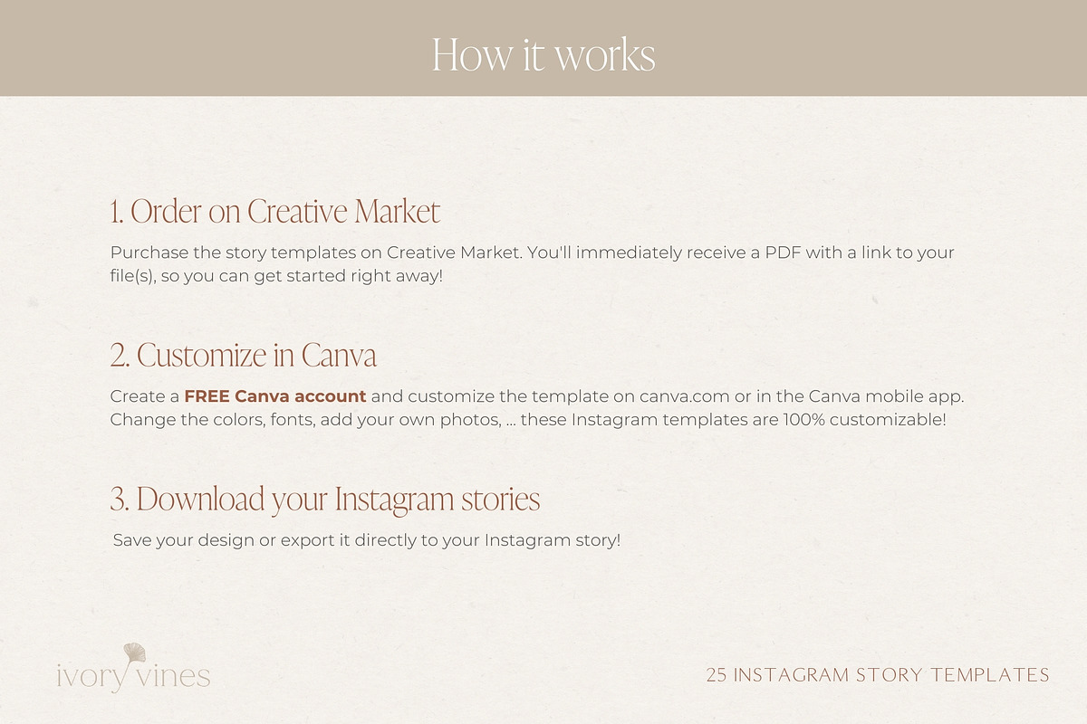 Neutral Instagram story templates, a Social Media Template by Wonderlik Webdesign (Photo 10 of 10)