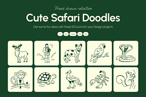 Safari Doodles Icons, an Outline Icon by Vectors Market