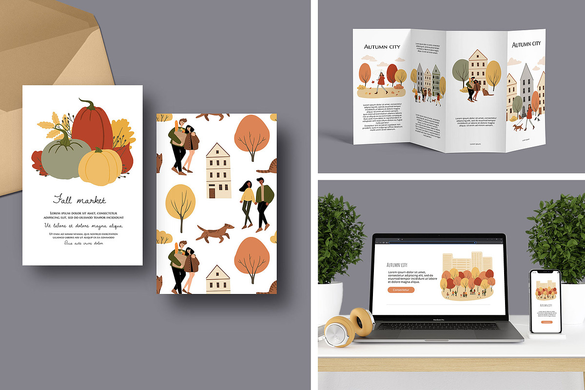 Autumn City Illustration Clipart Set, a Person Illustration by LyubovZaytseva (Photo 8 of 9)