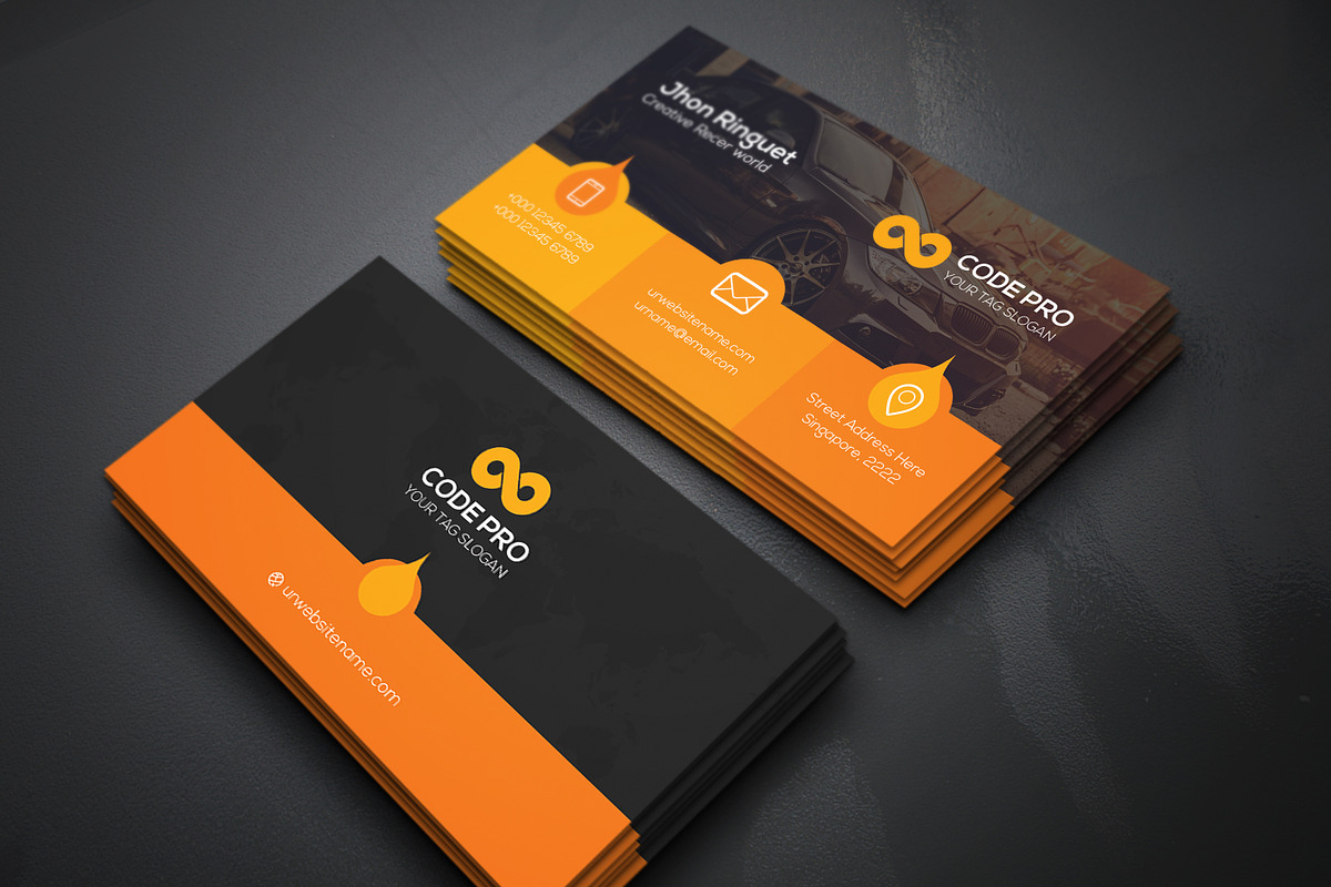 Rent A Car Business Cards, a Business Card Template by Genereux Art (Photo 4 of 4)