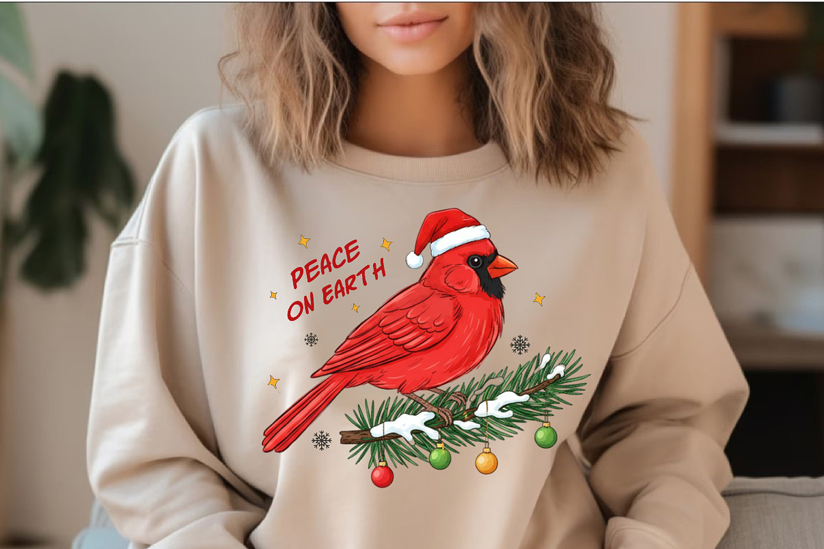 Merry Christmas Cardinal Hand-Drawn, an Illustration by SinaCreation (Photo 5 of 7)