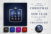 Christmas & NY Cards Creation Kit, a Card Template by Createvil (Thumbnail 1 of 4)