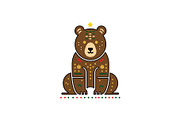 Christmas Bear Decorative Graphic, a Branding & Logo Template by Vectorium Studio (Thumbnail 1 of 2)