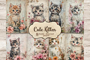 Cute Kitten Junk Journal Pages, an Animal Illustration by GlamArtZhanna (Thumbnail 1 of 9)