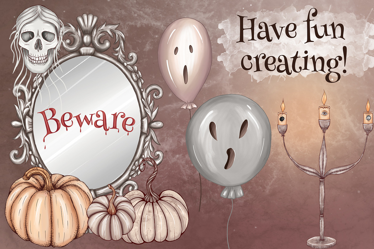 Ghost stories, Halloween clipart set, an Illustration by Mrs.Swan_Design (Photo 5 of 7)