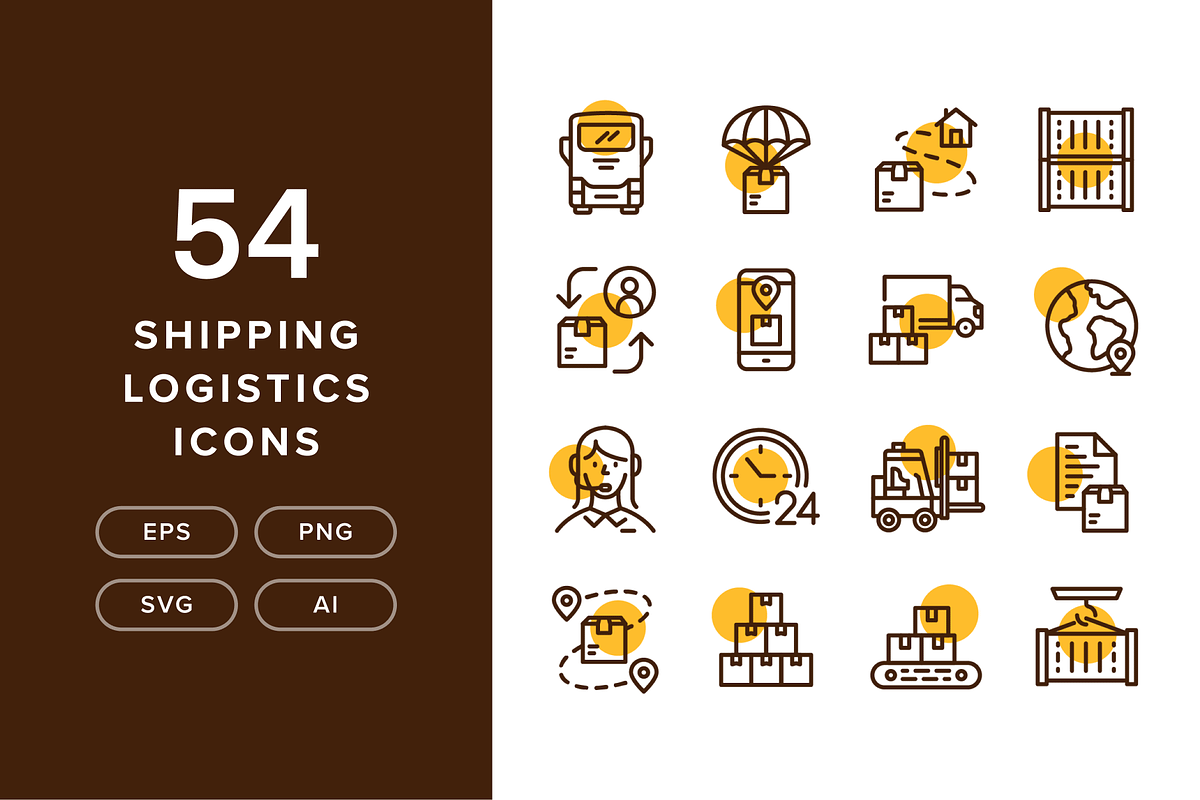 54 Shipping Logistics Icons, an Icon by Furnace (Photo 1 of 5)