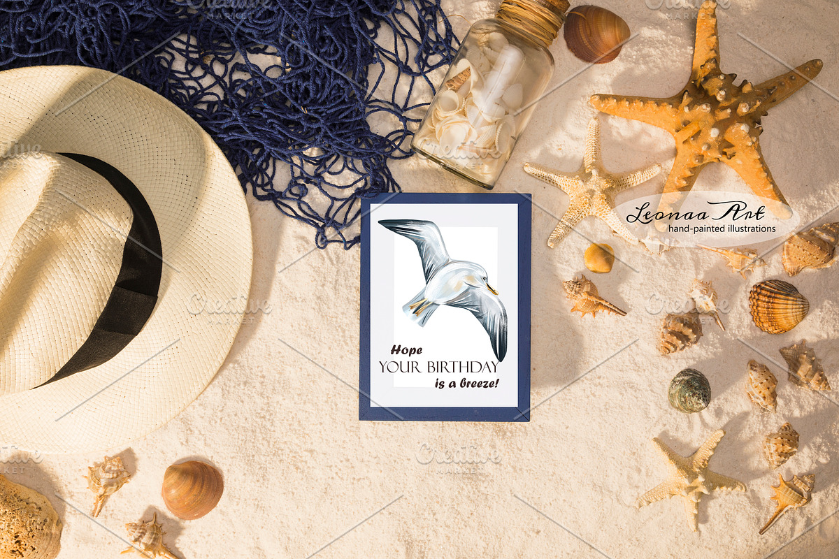 Seagulls Clipart Set, an Animal Illustration by Leonaa art (Photo 10 of 10)