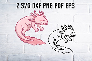 Axolotl svg dxf png, axolotl clipart