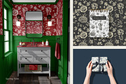 Modern Floral Toile de Jouy Patterns, a Pattern Graphic by AnnArt (Thumbnail 6 of 13)