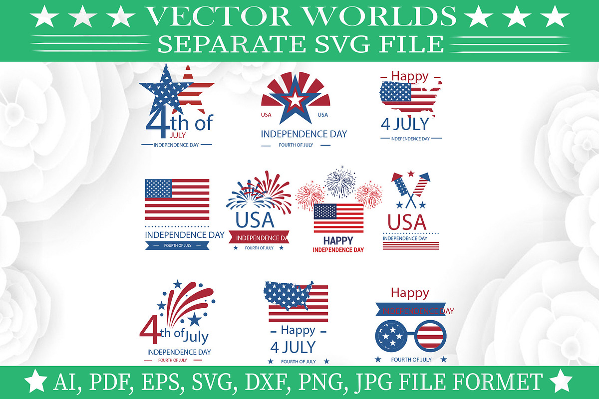 4 Th Of July Svg, July, Usa Flag Svg, an Object Graphic by VectorWorlds