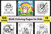 Sloth Coloring Pages for Kids, a Business Card Template by LA Design (Thumbnail 1 of 9)