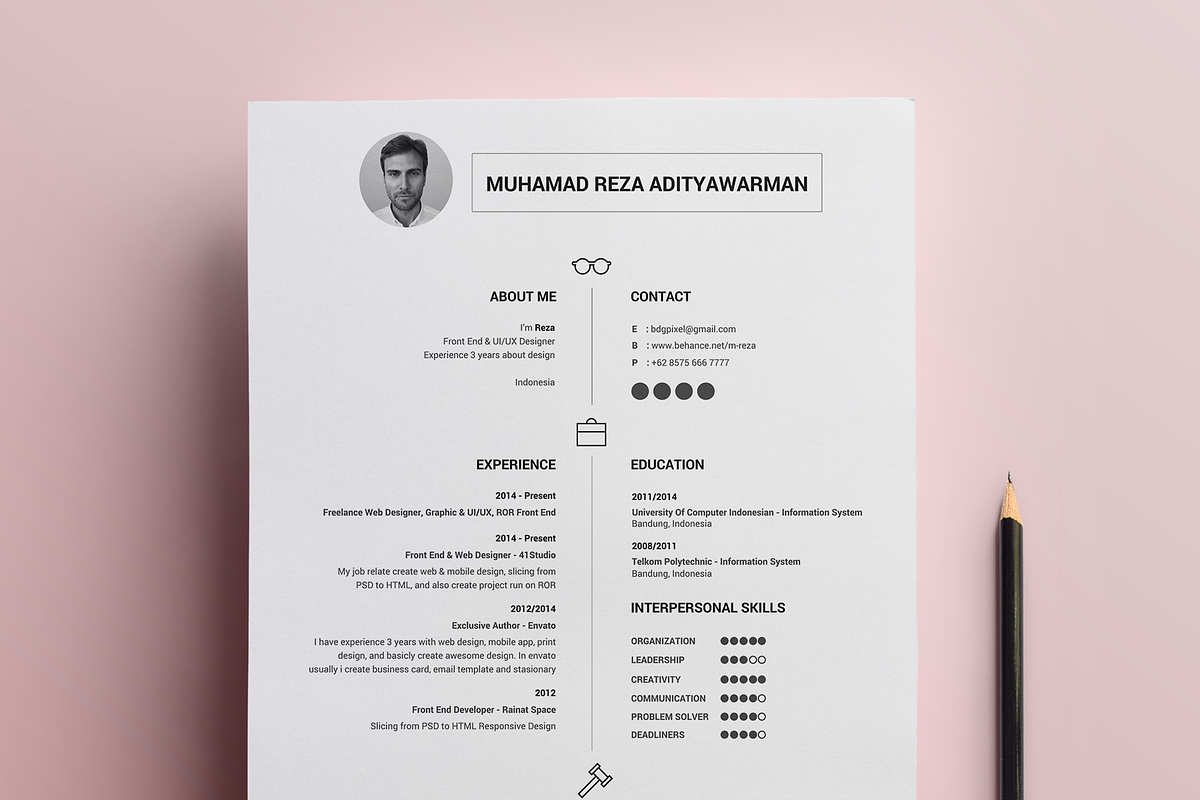 Simple Resume, a Resume Template by Reza Space (Photo 1 of 2)