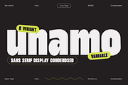 TT Unamo - Sans Display Condensed, a Sans Serif Font by truetype (Thumbnail 1 of 15)
