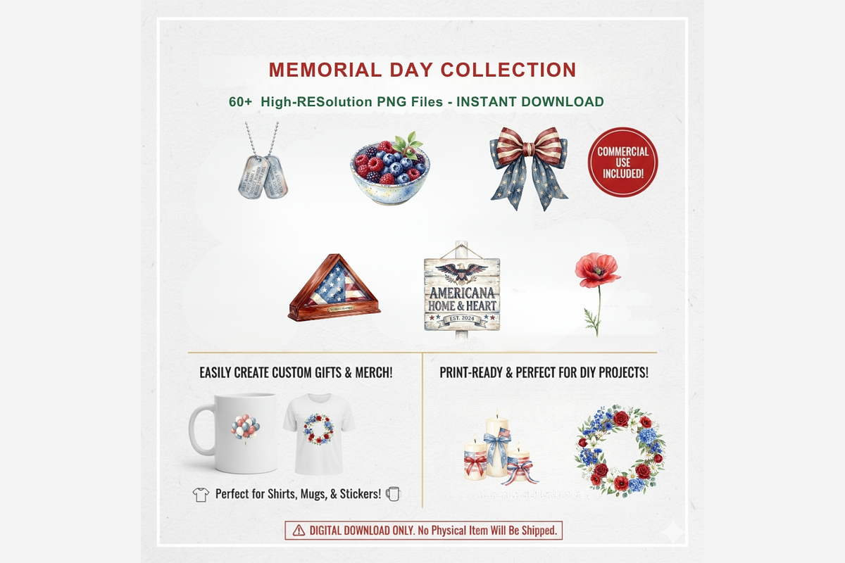 Watercolor Memorial Day Clipart, a Person Illustration by Tanya Kart (Photo 10 of 11)