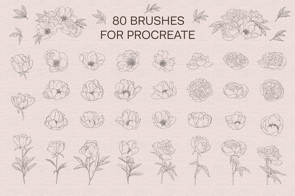 Bundle. Mushrooms, Crystals, Peony., a Brush Add-On by NinaFedorova (Photo 13 of 20)