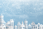 Winter village with snowy houses, a Decorative Illustration by Yayasya (Thumbnail 2 of 3)