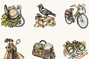 Vintage Detective Clipart Bundle, a Person Illustration by BusyDaydesign (Thumbnail 3 of 9)