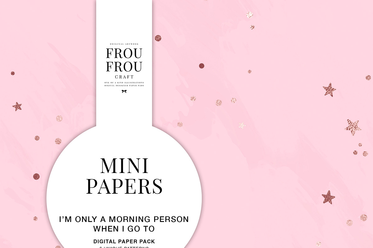 Rose Gold Pink Black Mini Papers, a Pattern Graphic by Frou Fou Craft (Photo 2 of 7)