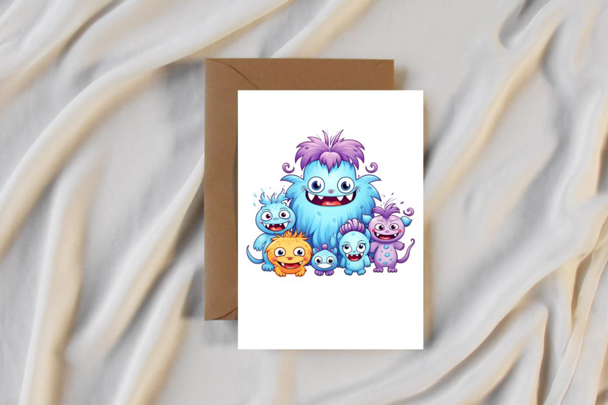 Cute Monster Family Watercolor Clipa, an Object Graphic by Regulrcrative (Photo 5 of 11)