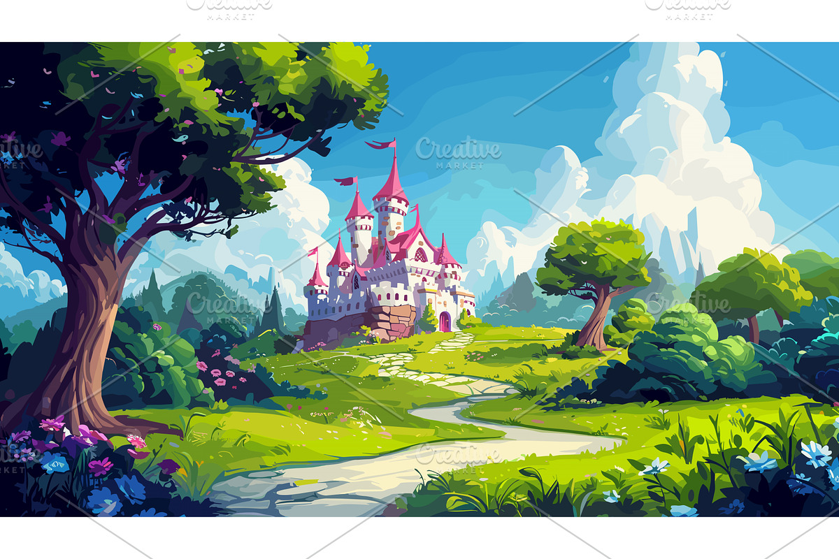 Fairy Tale Castle of the Enchanted, an Illustration by LadadikArt