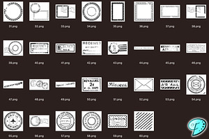 100 Postmark Stamps SVG PNG Bundle