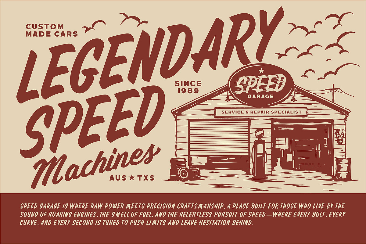 Hotrod Retropack Retro Font Pack, a Sans Serif Font by Letterhend Studio (Photo 6 of 10)