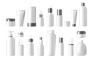 Cosmetics bottles mockup. White, an Object Illustration by Stock-Smart-Start