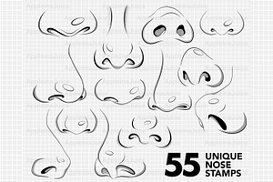 Procreate 55 Nose Brushes Stamps