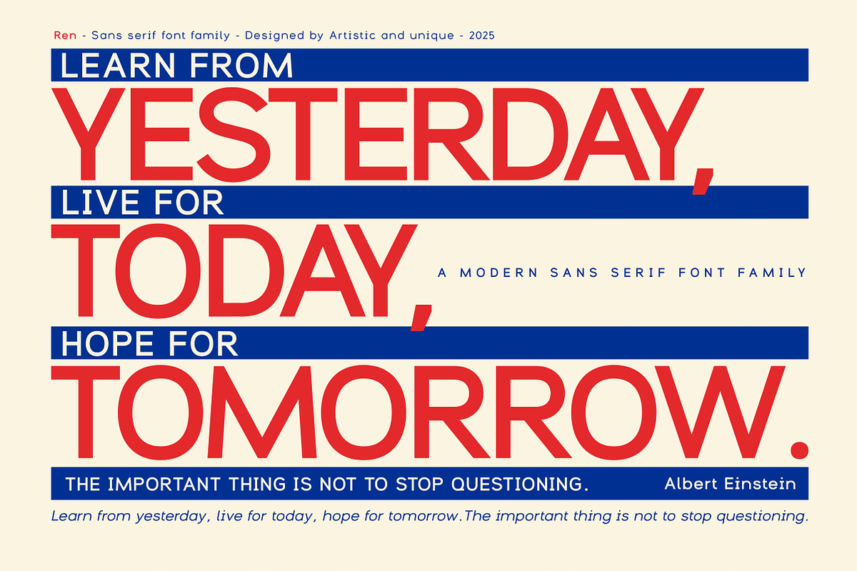 Ren - Sans serif font family, a Sans Serif Font by Artistic & Unique (Photo 10 of 15)
