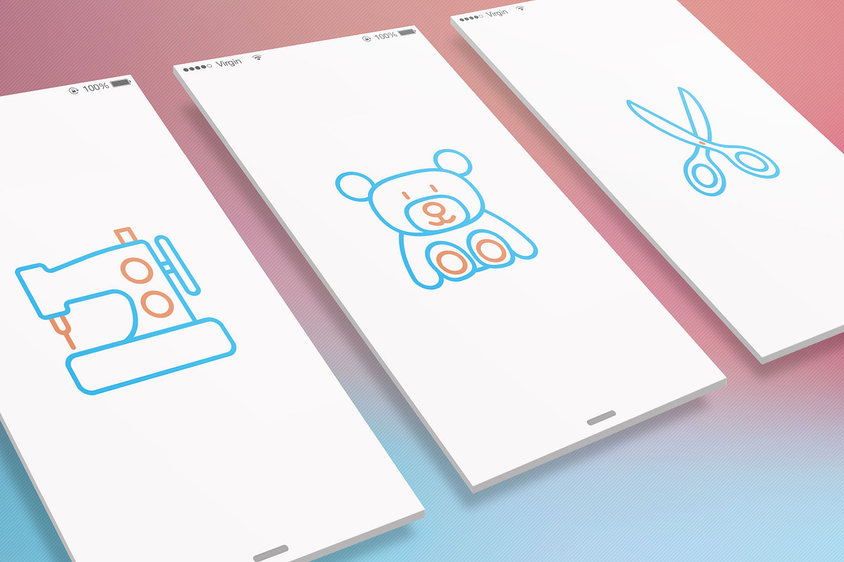 Handmade | 16 Thin Line Icons Set, an Outline Icon by Alex Blogoodf (Photo 2 of 11)