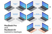 Macbook isometric mockups, a Mac Mockup by Genestro Shop (Thumbnail 2 of 2)
