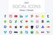 2022 Clean & Simple Social Icons, an Icon by Poego Social (Thumbnail 1 of 5)