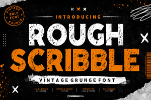 Rough Scribble - Vintage Grunge font, a Sans Serif Font by Limited.studio