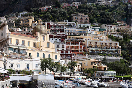 View from beach of Positano, Italy
