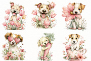 Whimsical funny spring Dog Clipart, an Illustration by Designworld (Thumbnail 3 of 8)