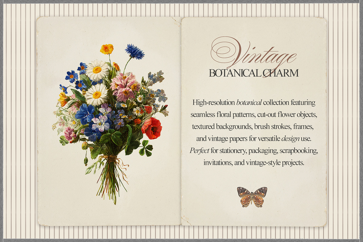Vintage Botanical Charm Collage Pack, an Object Graphic by lerinartstudio (Photo 2 of 14)