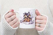 Magical Fall House PNG, Halloween SV, an Illustration by Watercolor design (Thumbnail 3 of 3)