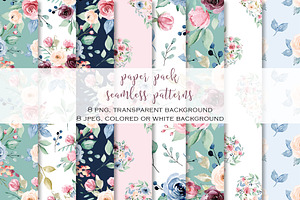 Seamless patterns with flowers, a Pattern Graphic by Larisa Maslova