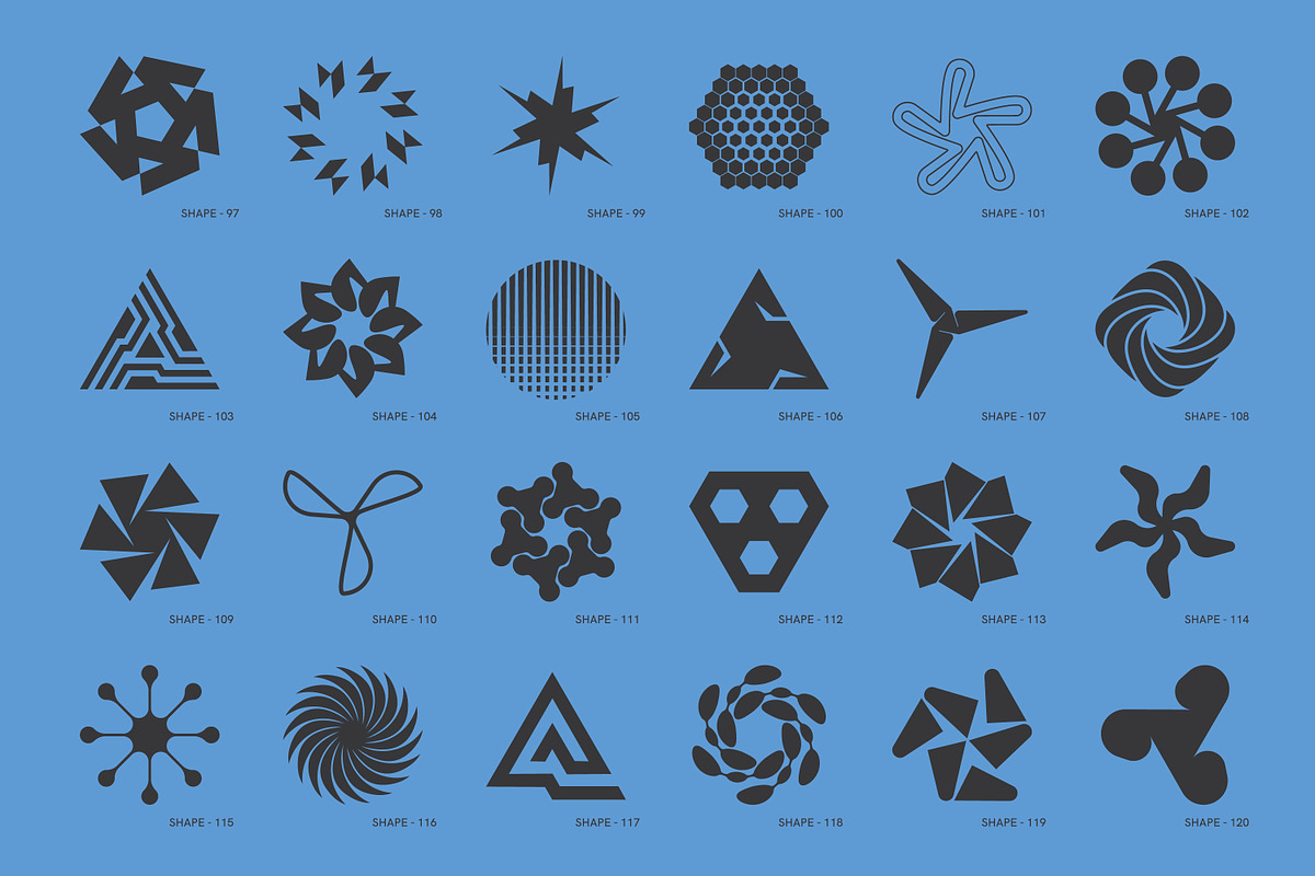 120 Abstract Geometric Shapes. Part2, a Graphic by Vanzyst