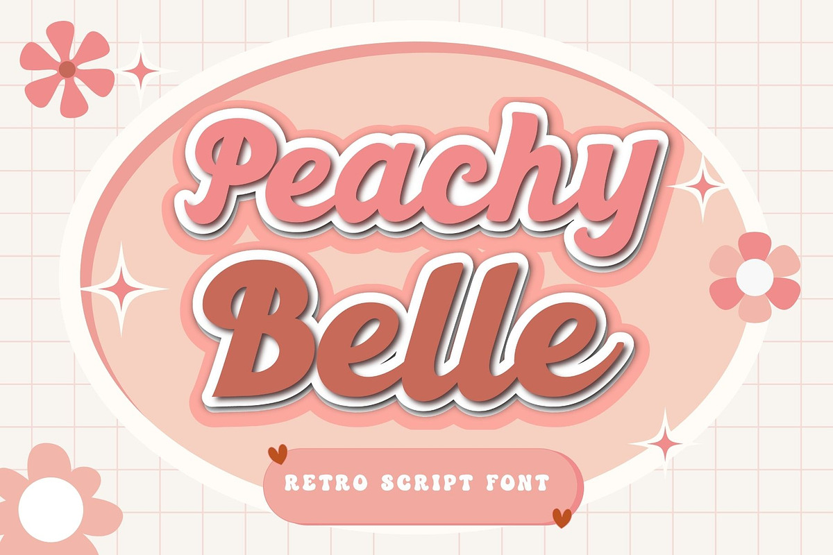 Peachy Belle - Retro Script Font, a Script Font by AnningArts (Photo 1 of 8)