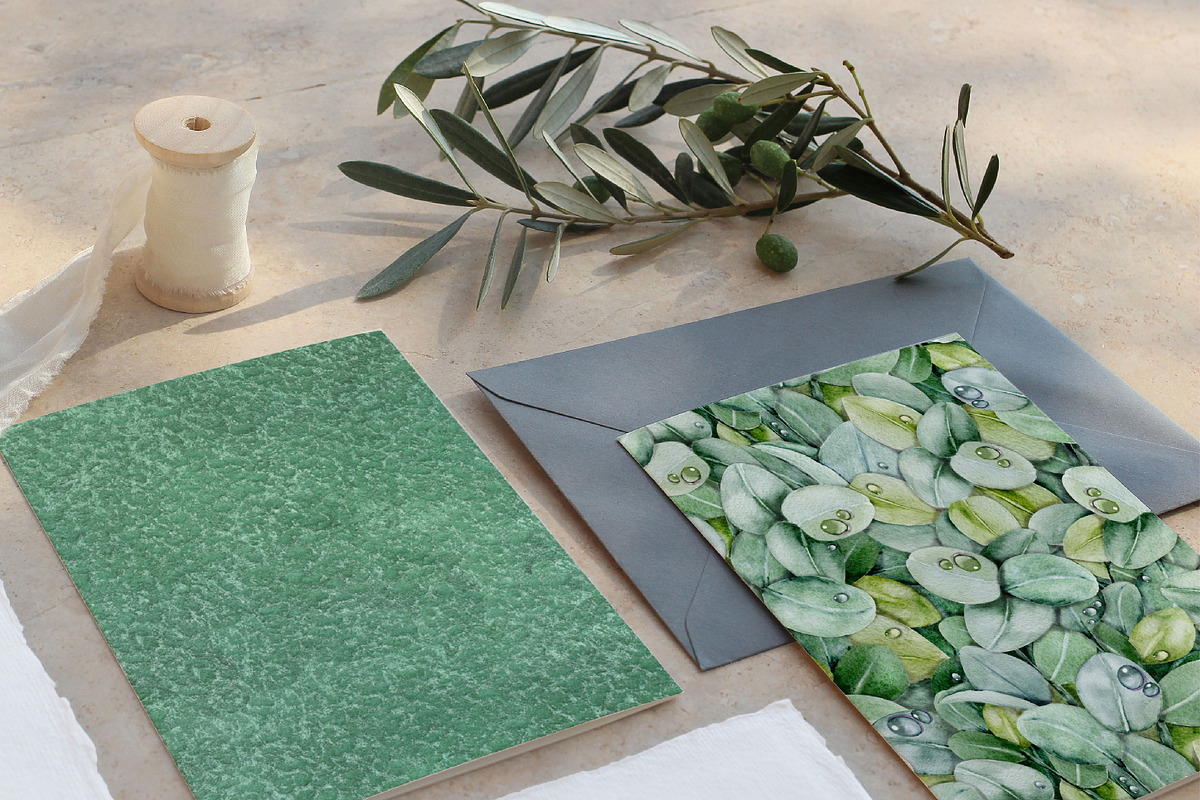 Eucalyptus watercolor digital paper, a Pattern Graphic by Artmanata (Photo 10 of 11)
