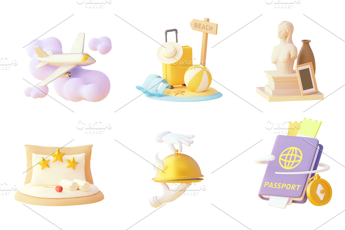 Vector travel icon set, an Illustration by tele52