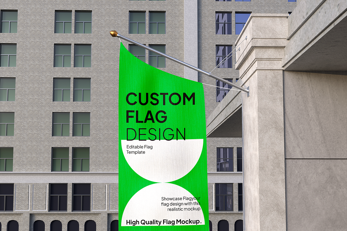 Flag Mockup, an Advertising Mockup by Bartama Graphic (Photo 3 of 4)