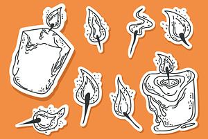 Flame fire logo stickers badge