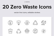 Zero Waste Lifestyle Icons, an Outline Icon by Nadiinko (Thumbnail 1 of 2)