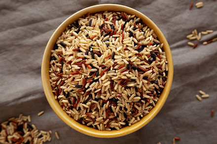 Organic Dry Asian Wild Rice in a Bowl, top view. Flat lay, overh, a Food & Drink Photo by LiudmylaChuhunova