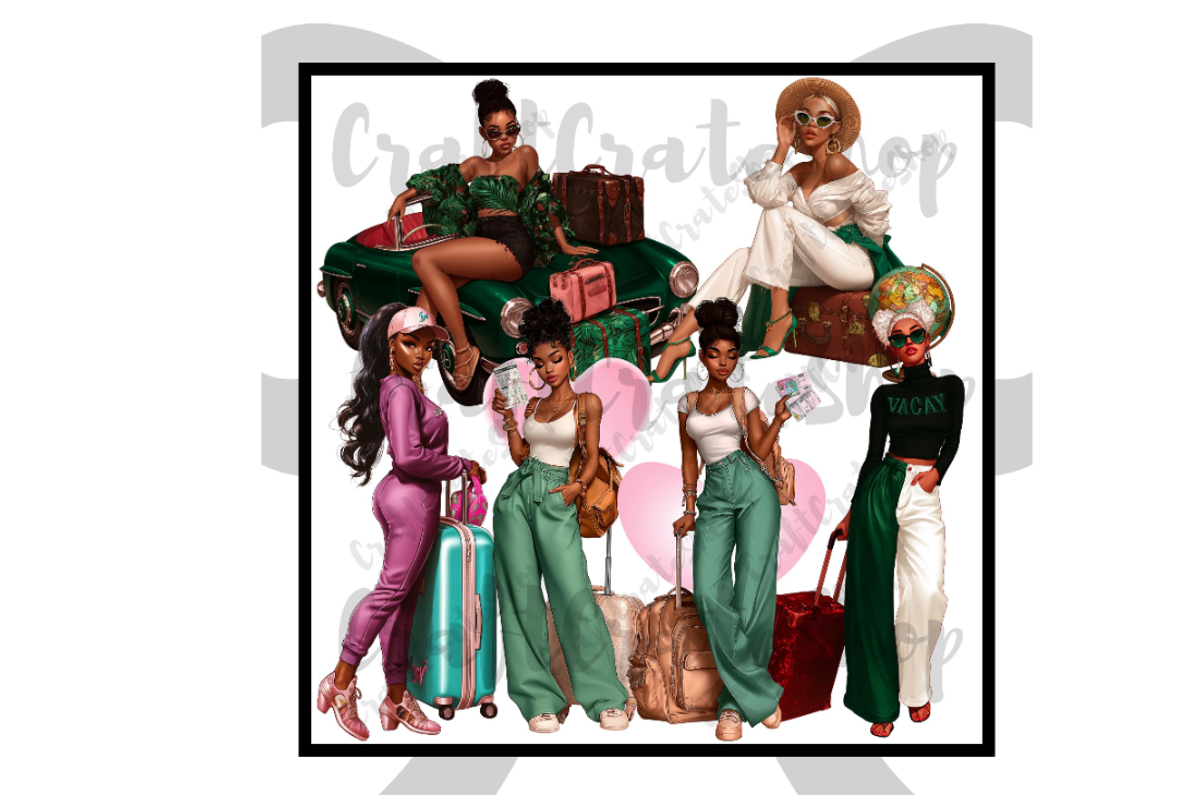 Black Woman Travel Clipart, an Illustration by CraftCrateShop (Photo 5 of 7)