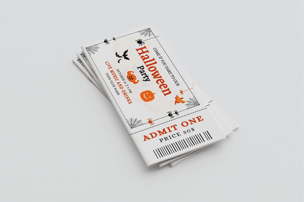 Halloween Ticket, an Invitation Template by MNT-Creator (Photo 3 of 6)