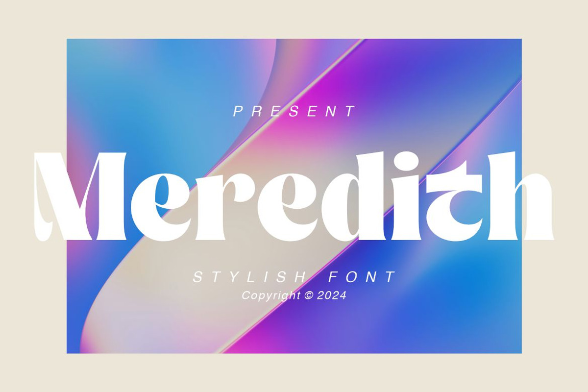 Meredith, a Sans Serif Font by elevencreateam (Photo 1 of 11)