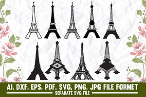 Eiffel tower svg, an Object Graphic by VectorArtPrintableDesign